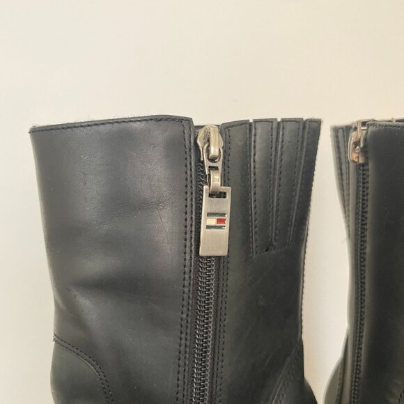 Tommy Hilfiger booties/ low calf boots- 6.5 black but are tight. - Picture 4 of 6